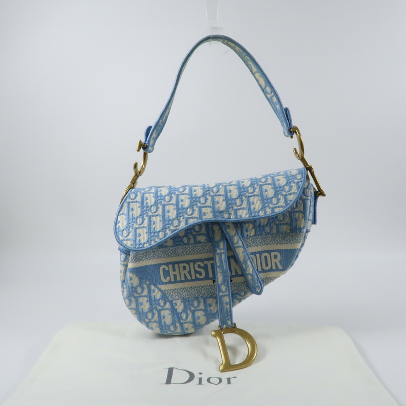 Dior 帆布Saddle Bag金扣肩背袋-4