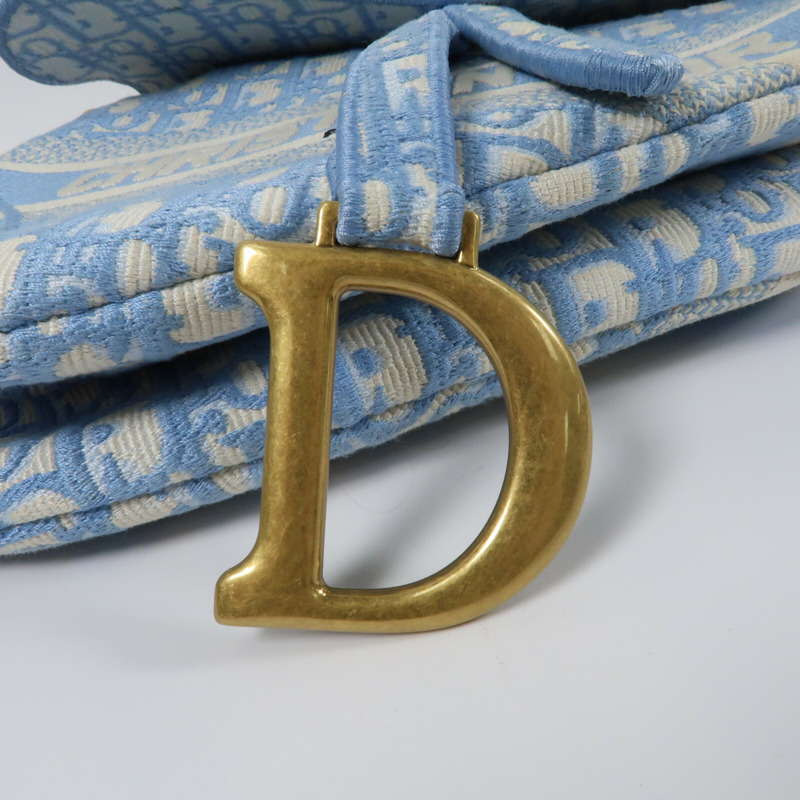 Dior 帆布Saddle Bag金扣肩背袋-9