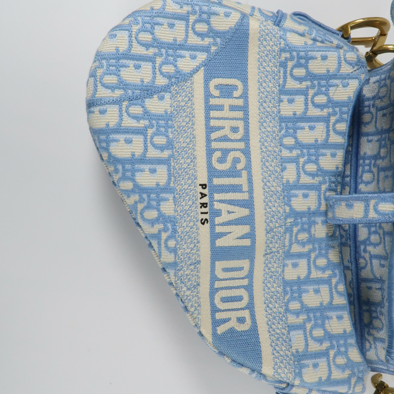 Dior 帆布Saddle Bag金扣肩背袋-10