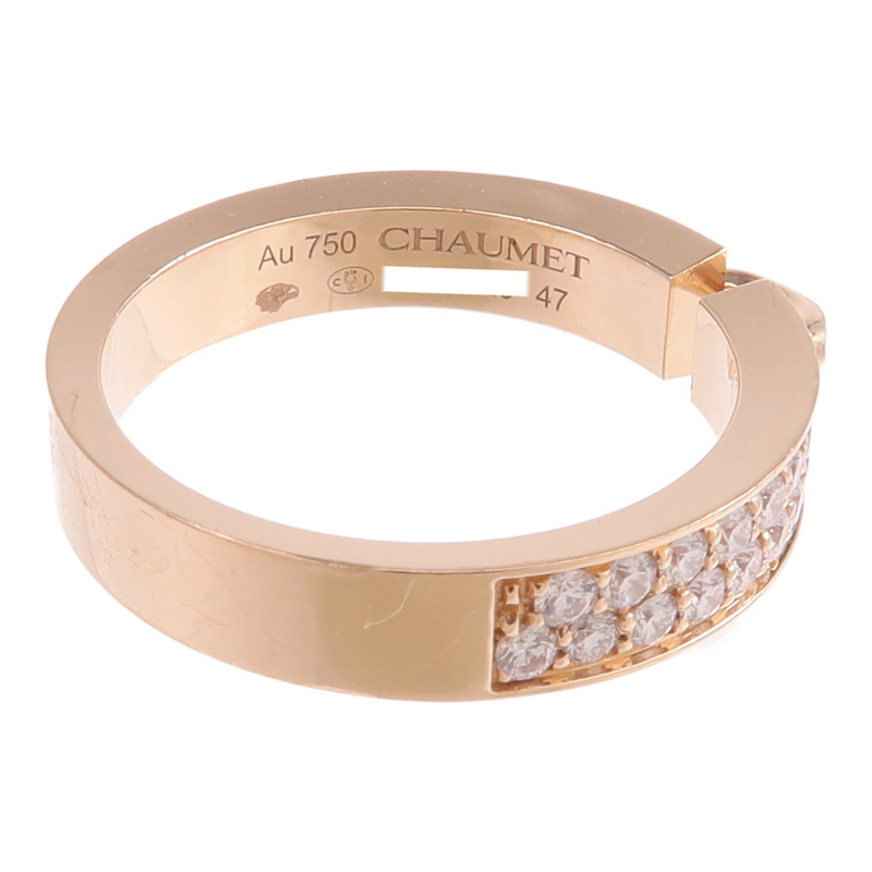 Chaumet 18K玫瑰金Liens Evidence Ring鑽石戒指Chaumet#47/US#4.25-4