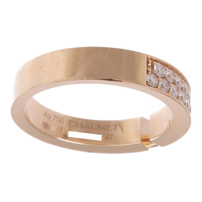 Chaumet 18K玫瑰金Liens Evidence Ring鑽石戒指Chaumet#47/US#4.25-5