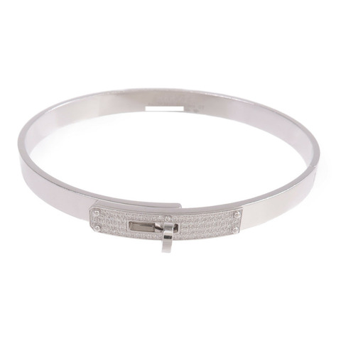 HERMES 18K白金Kelly Bracelet Small Model鑽石手鐲