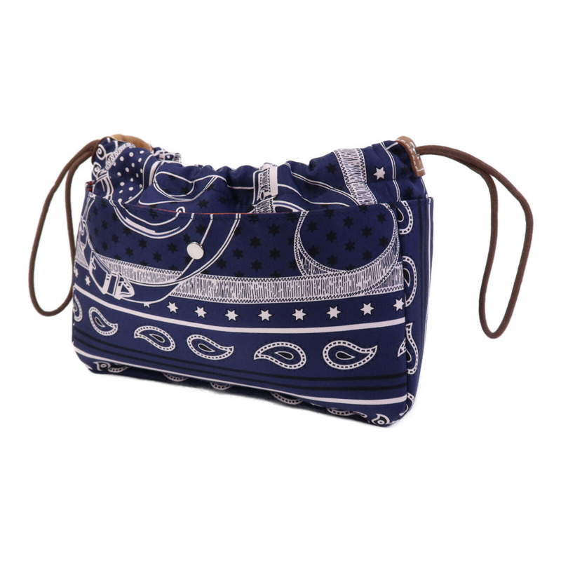 HERMES 【Hermes Fair】絲質Bag In Bag銀扣手拿包-2