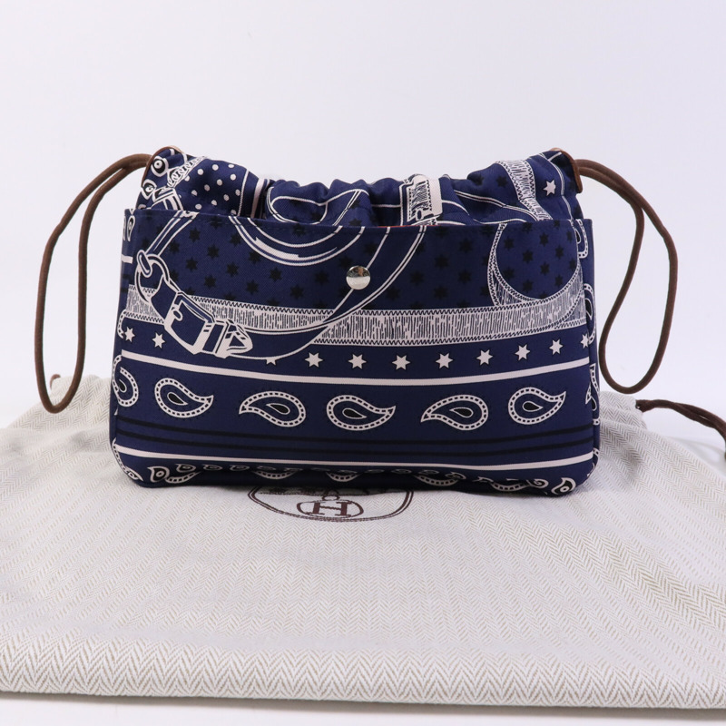 HERMES 【Hermes Fair】絲質Bag In Bag銀扣手拿包-7