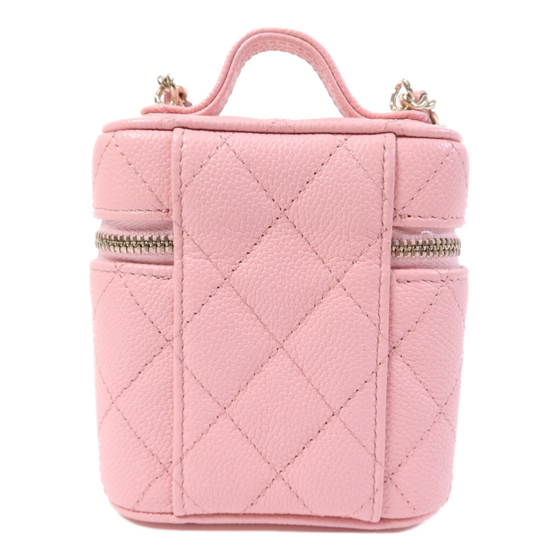 CHANEL 牛皮皮革Mini Vanity Case金扣鏈帶肩背袋-1