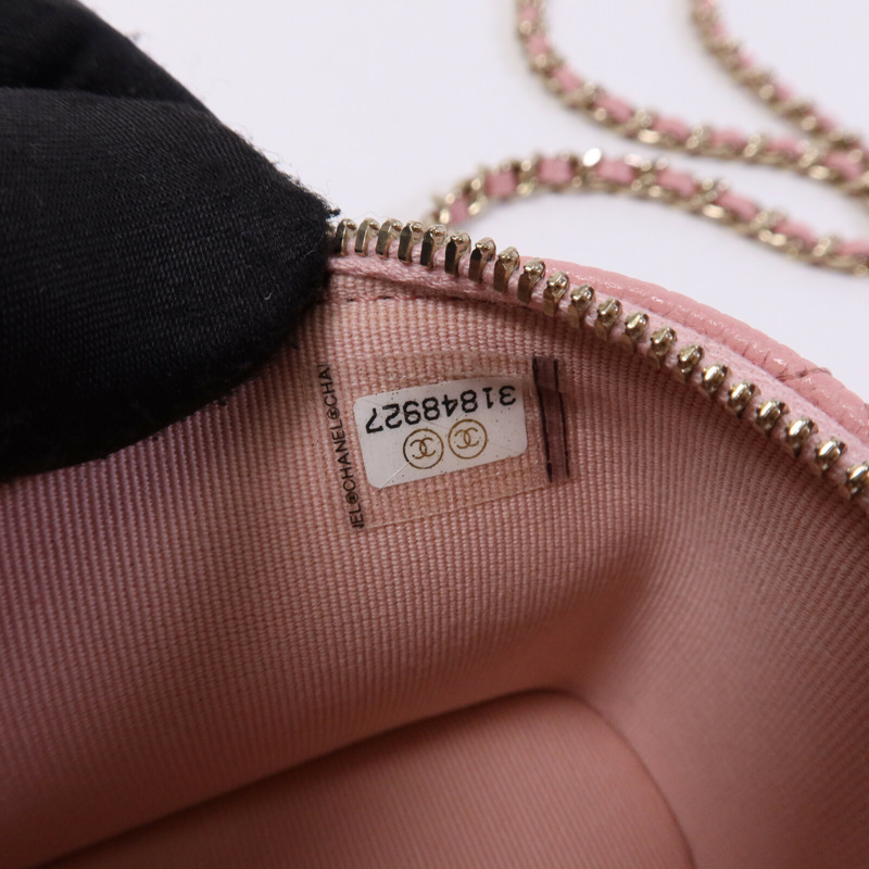 CHANEL 牛皮皮革Mini Vanity Case金扣鏈帶肩背袋-7