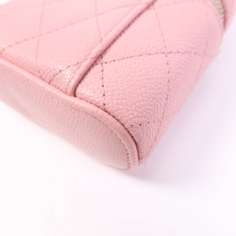 CHANEL 牛皮皮革Mini Vanity Case金扣鏈帶肩背袋-12