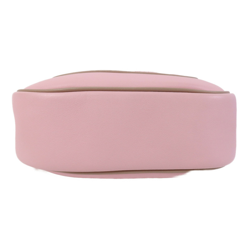 HERMES Swift皮革Mini Berline銀扣肩背袋Argile/Rose Sakura-3