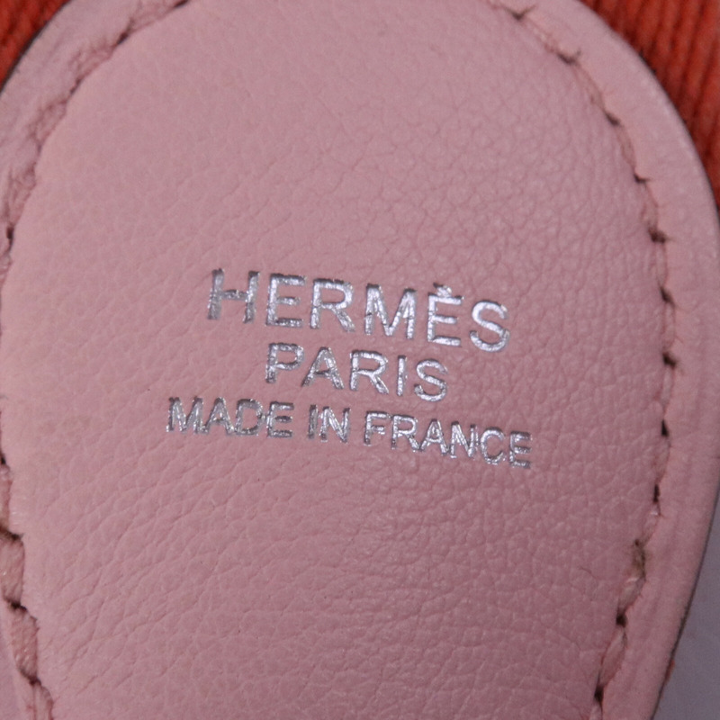 HERMES Swift皮革Mini Berline銀扣肩背袋Argile/Rose Sakura-5