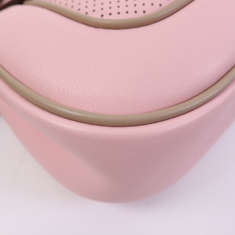 HERMES Swift皮革Mini Berline銀扣肩背袋Argile/Rose Sakura-11