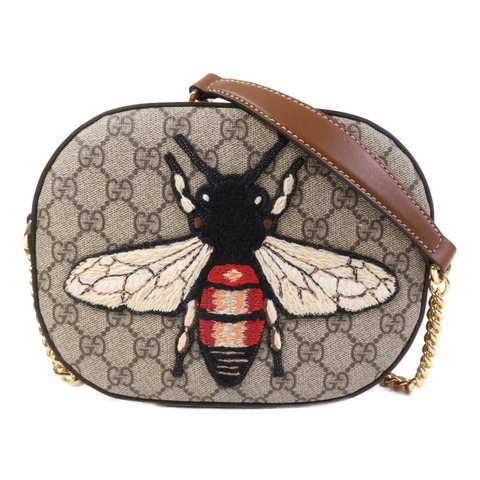 GUCCI 塗層帆布Shoulder Bag金扣肩背袋