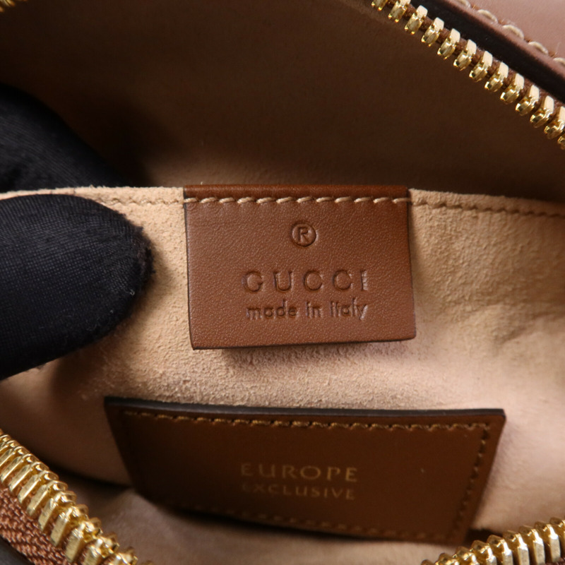 GUCCI 塗層帆布Shoulder Bag金扣肩背袋-5