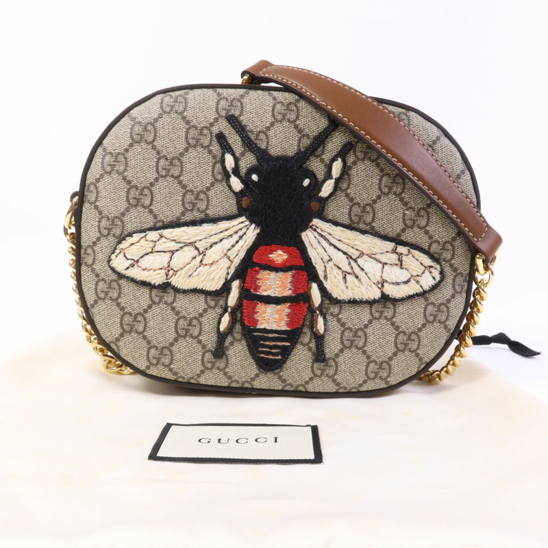 GUCCI 塗層帆布Shoulder Bag金扣肩背袋-9