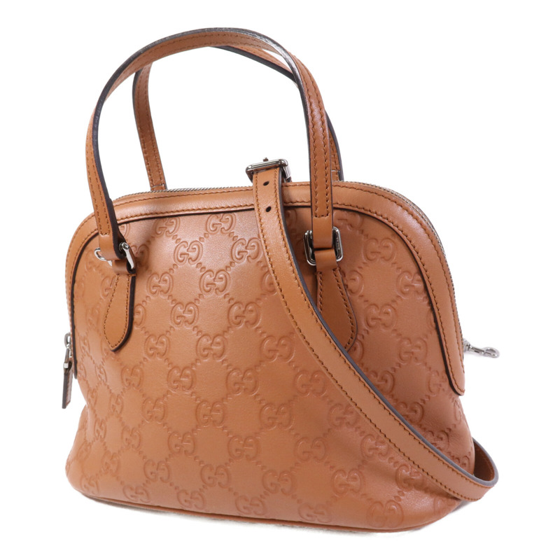 GUCCI 牛皮皮革Shoulder Bag銀扣肩背袋-2