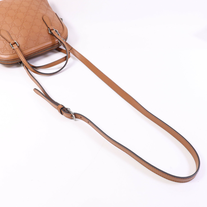 GUCCI 牛皮皮革Shoulder Bag銀扣肩背袋-8