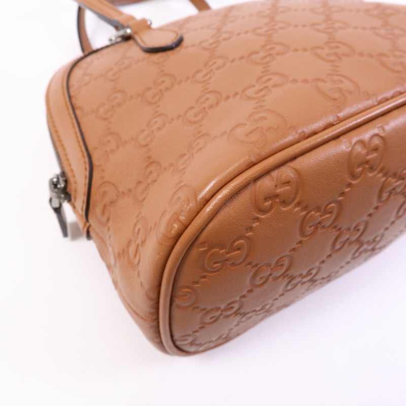 GUCCI 牛皮皮革Shoulder Bag銀扣肩背袋-11