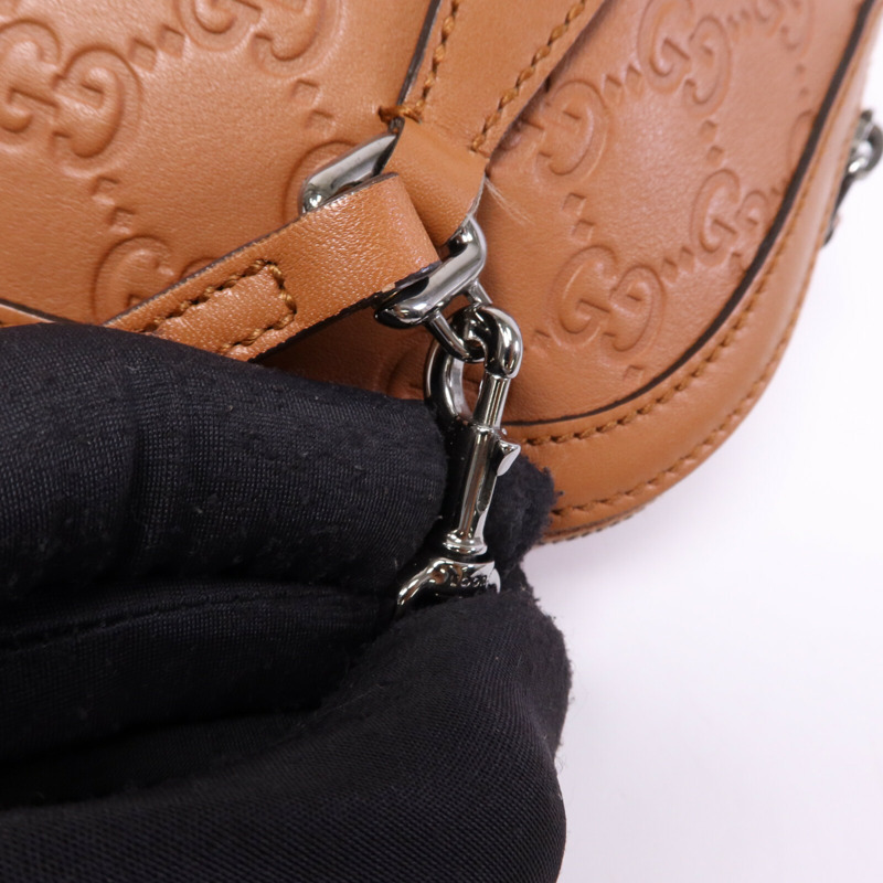 GUCCI 牛皮皮革Shoulder Bag銀扣肩背袋-14