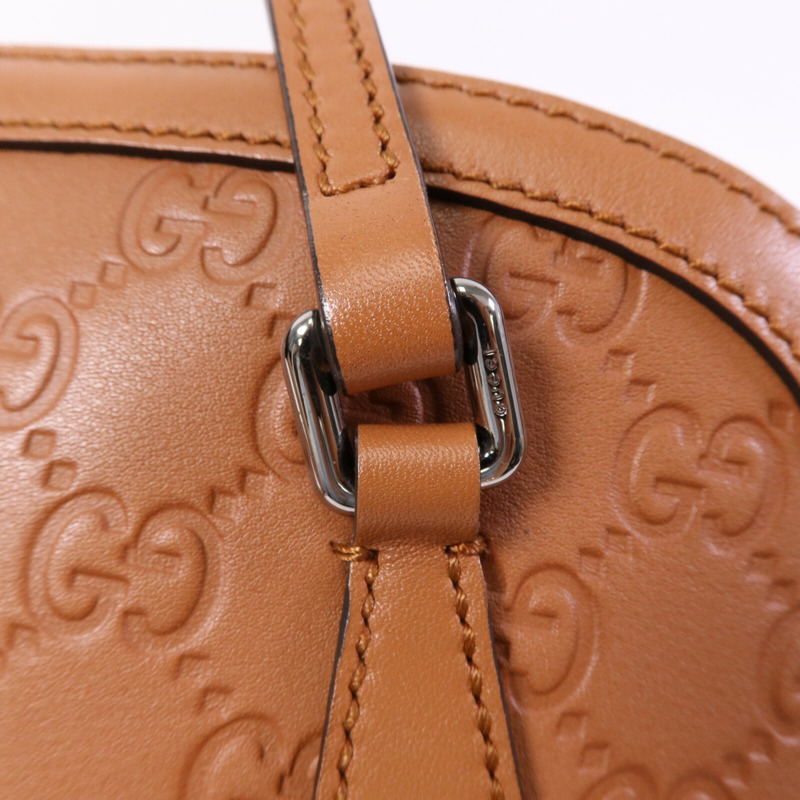 GUCCI 牛皮皮革Shoulder Bag銀扣肩背袋-15