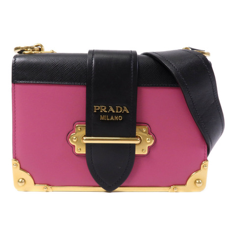 PRADA 牛皮皮革Cahier金扣肩背袋