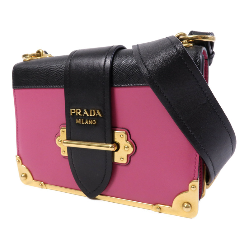 PRADA 牛皮皮革Cahier金扣肩背袋-2