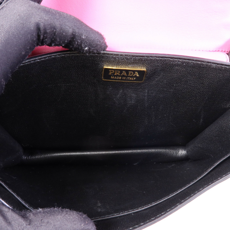 PRADA 牛皮皮革Cahier金扣肩背袋-4