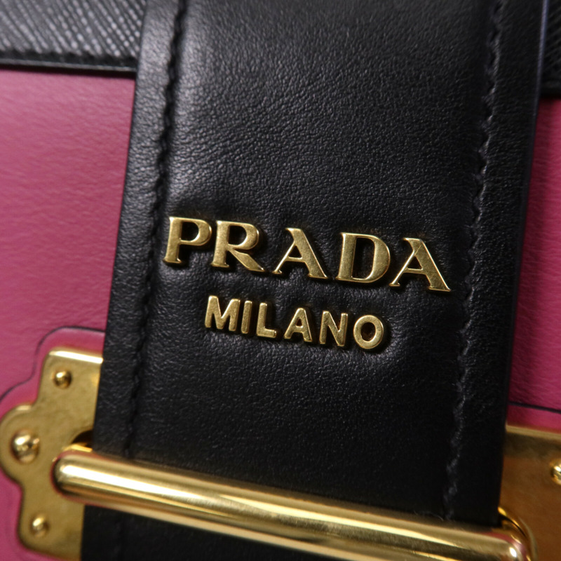 PRADA 牛皮皮革Cahier金扣肩背袋-7