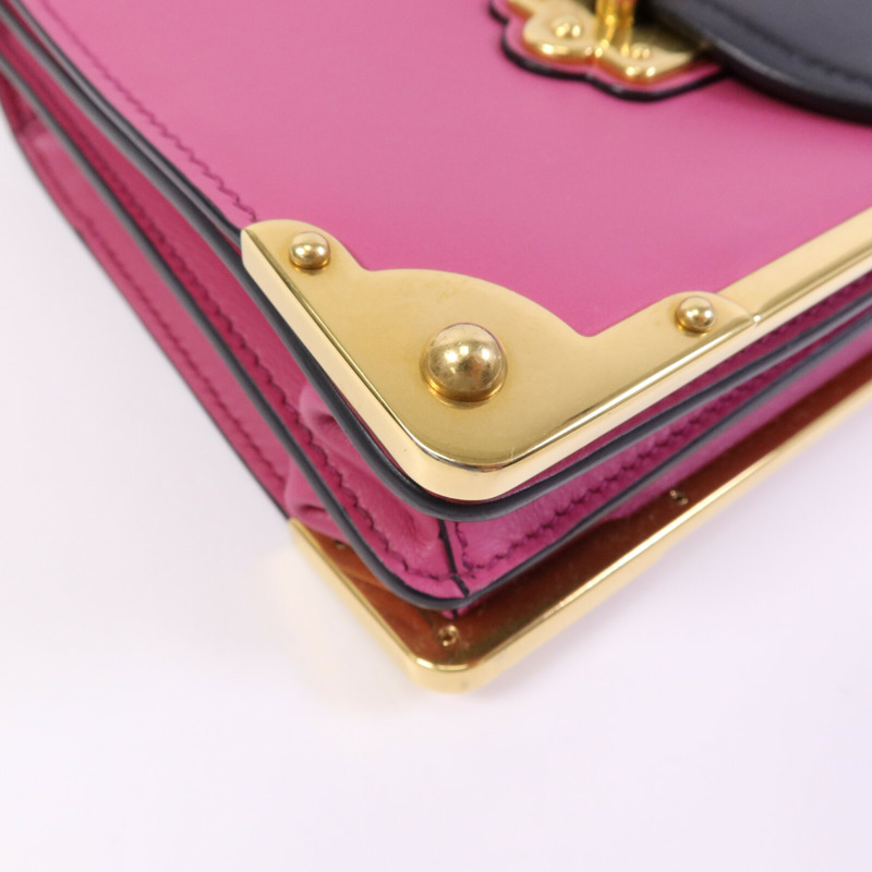 PRADA 牛皮皮革Cahier金扣肩背袋-12