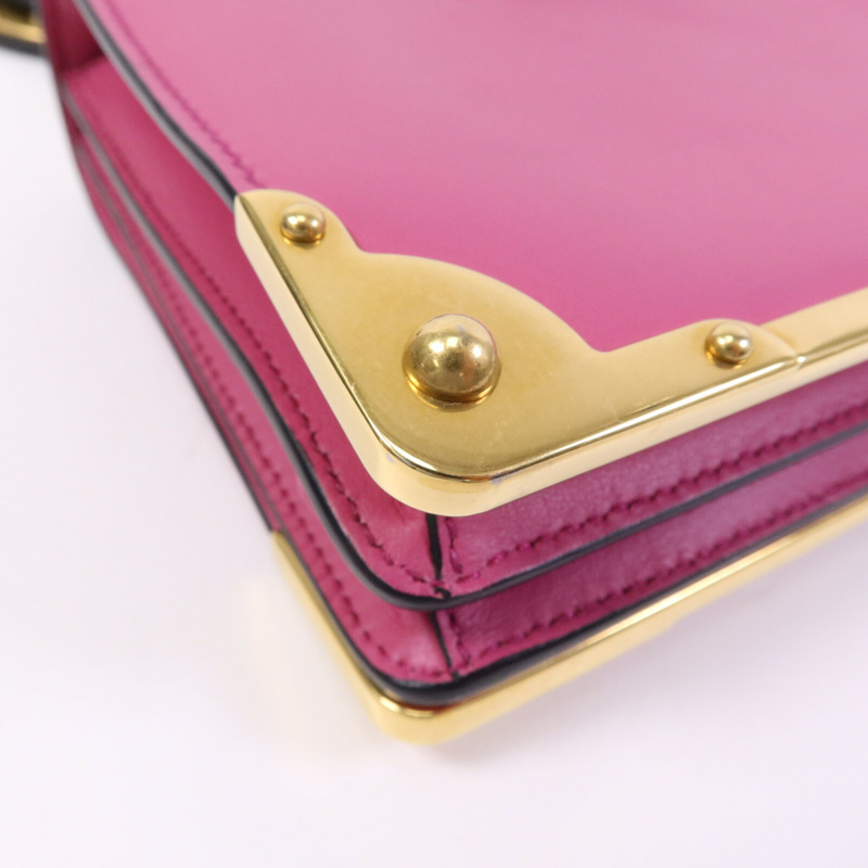 PRADA 牛皮皮革Cahier金扣肩背袋-14