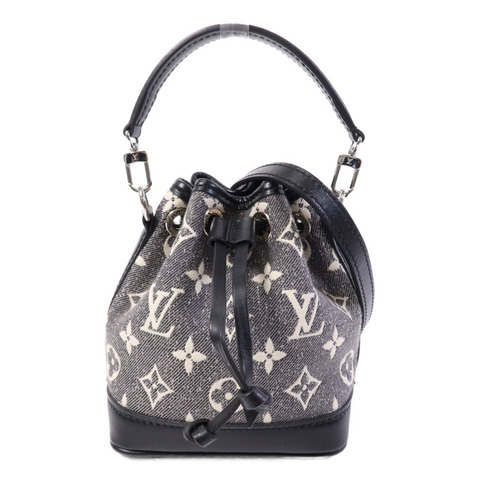 LOUIS VUITTON Jarquard Denim Nano Noe銀扣手挽肩背兩用袋