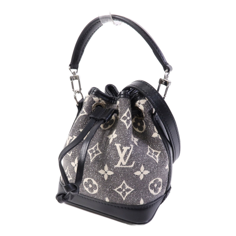LOUIS VUITTON Jarquard Denim Nano Noe銀扣手挽肩背兩用袋-2