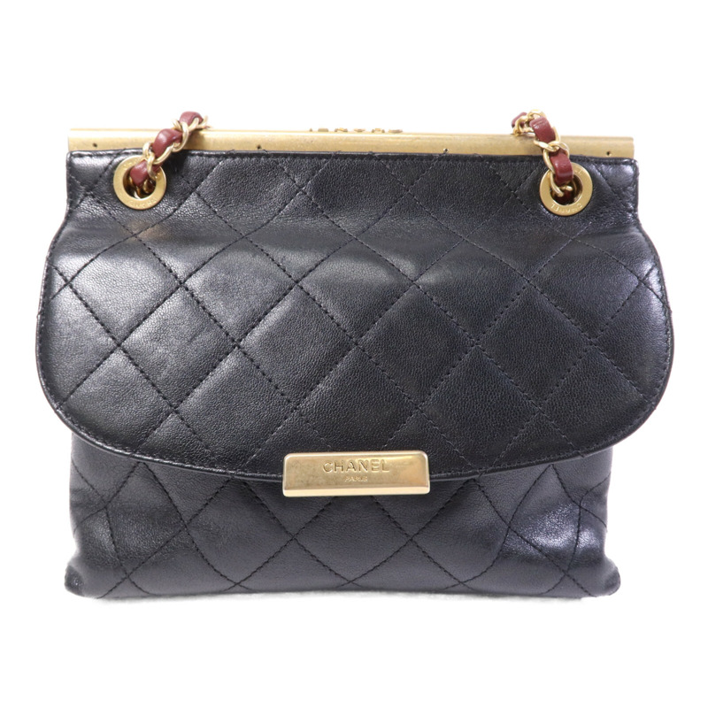 CHANEL 牛皮皮革Chain Shoulder Bag金扣鏈帶肩背袋-1