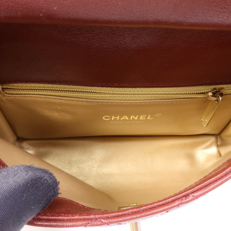 CHANEL 牛皮皮革Chain Shoulder Bag金扣鏈帶肩背袋-4