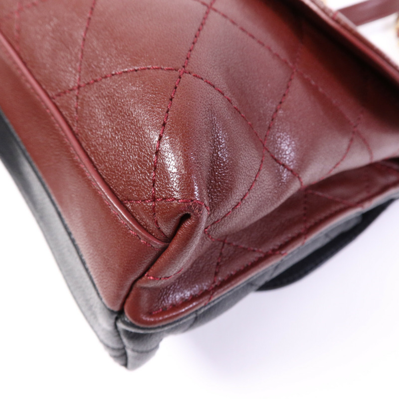 CHANEL 牛皮皮革Chain Shoulder Bag金扣鏈帶肩背袋-10