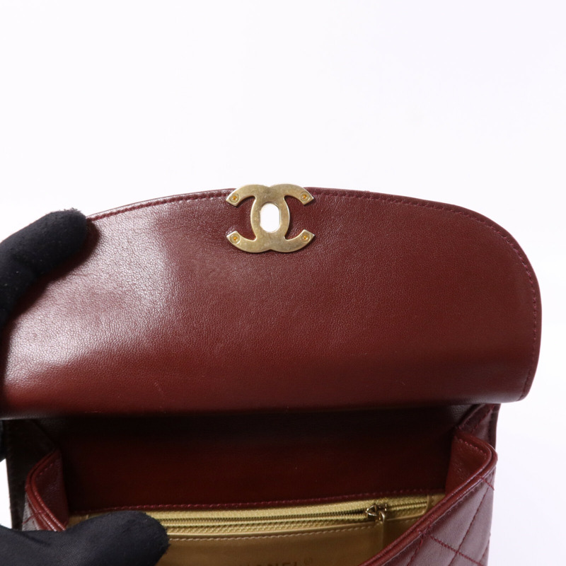 CHANEL 牛皮皮革Chain Shoulder Bag金扣鏈帶肩背袋-15