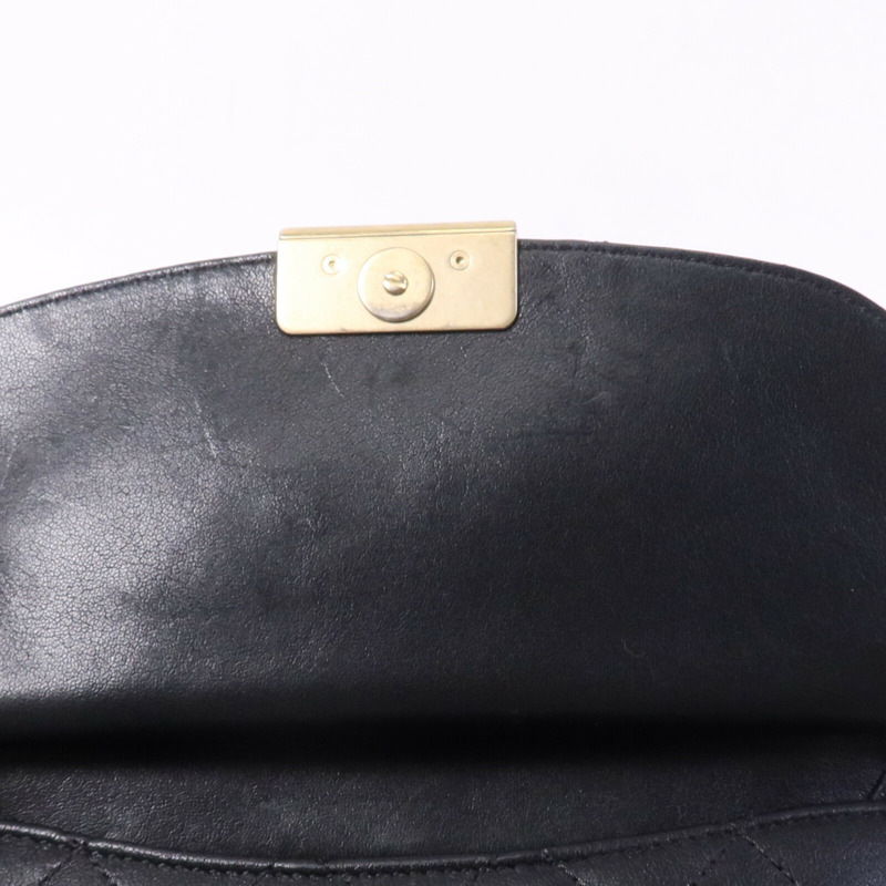 CHANEL 牛皮皮革Chain Shoulder Bag金扣鏈帶肩背袋-17