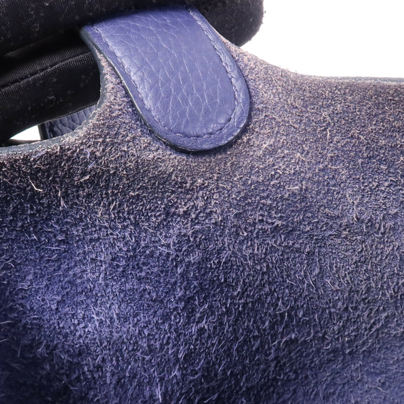 HERMES Clemence皮革Picotin MM金扣手挽袋Bleu Encre-16