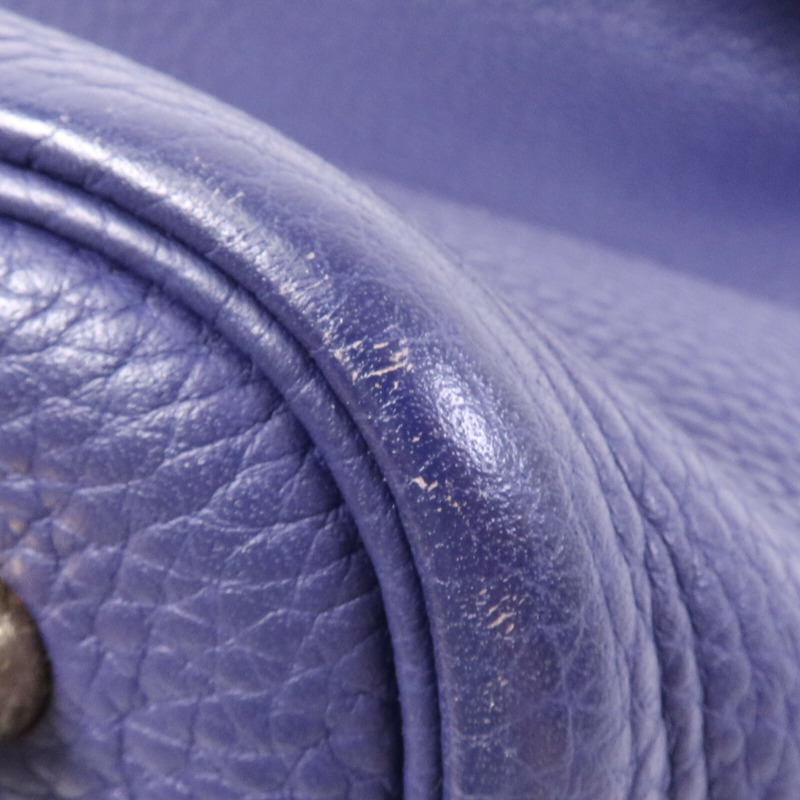 HERMES Clemence皮革Picotin MM金扣手挽袋Bleu Encre-21