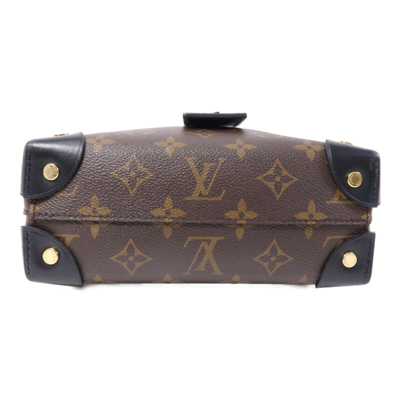 LOUIS VUITTON Monogram Petite Malle Souple金扣手挽肩背兩用袋棕色-3