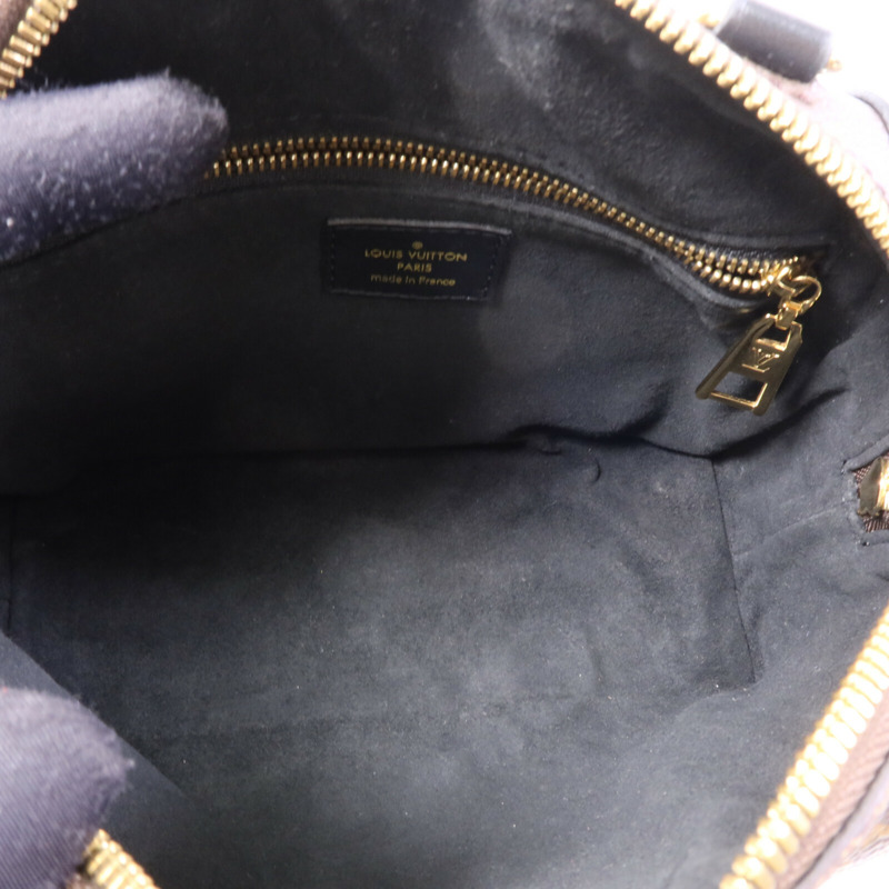 LOUIS VUITTON Monogram Petite Malle Souple金扣手挽肩背兩用袋棕色-4