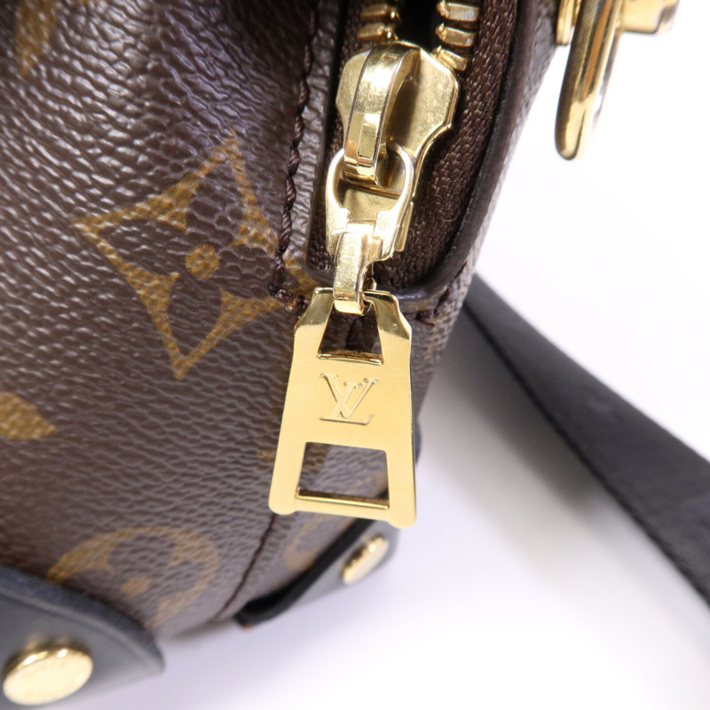 LOUIS VUITTON Monogram Petite Malle Souple金扣手挽肩背兩用袋棕色-6