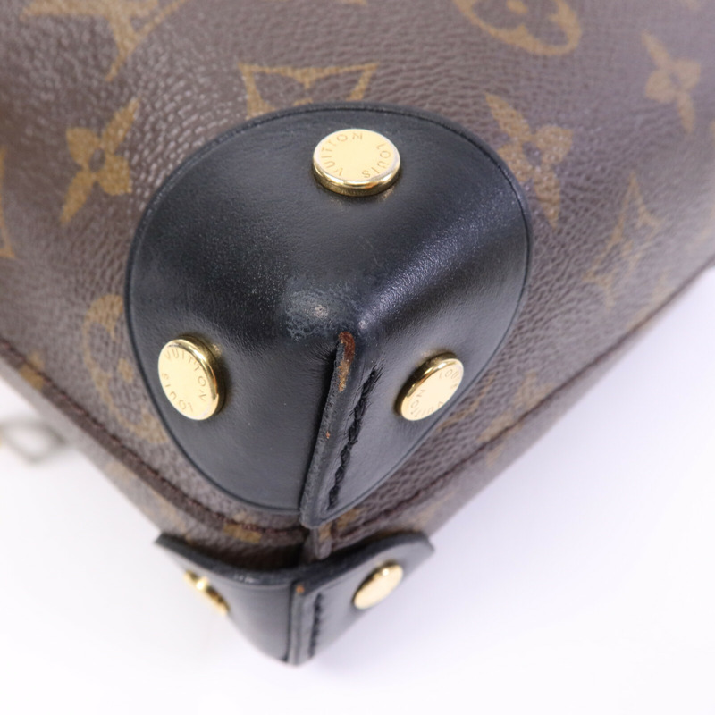 LOUIS VUITTON Monogram Petite Malle Souple金扣手挽肩背兩用袋棕色-10