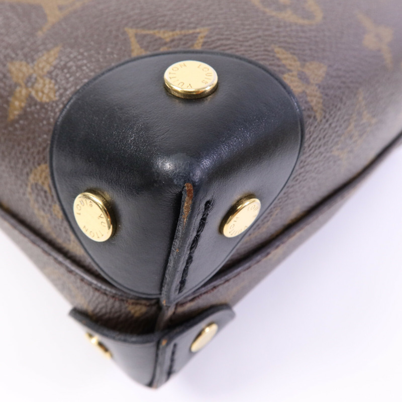LOUIS VUITTON Monogram Petite Malle Souple金扣手挽肩背兩用袋棕色-12