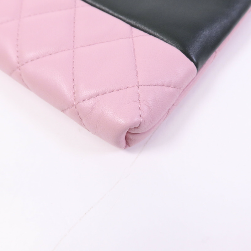 CHANEL 牛皮/羊皮皮革Clutch銀扣手拿包-11