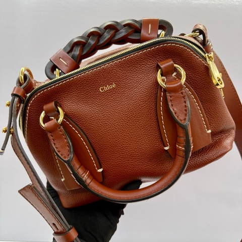 克蘿伊 CHLOE DARIA 編織提把小牛皮手提斜背包