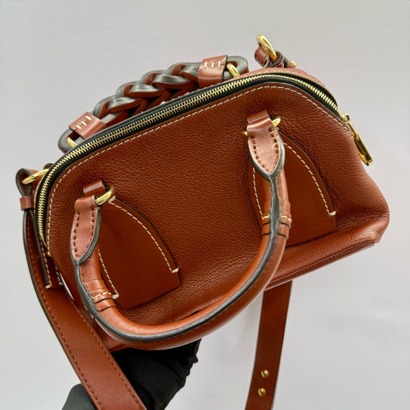 克蘿伊 CHLOE DARIA 編織提把小牛皮手提斜背包-1