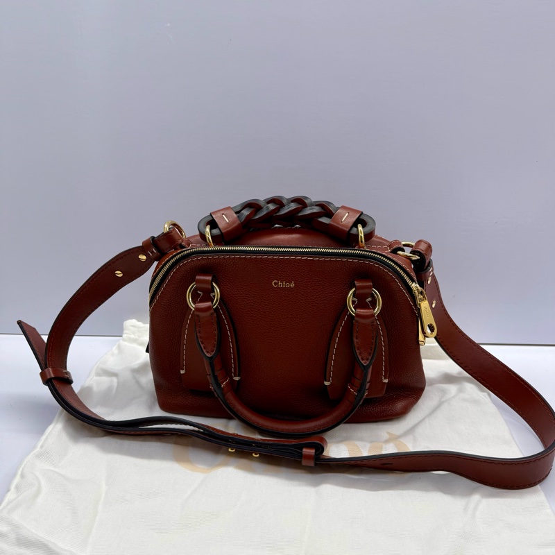 克蘿伊 CHLOE DARIA 編織提把小牛皮手提斜背包-2