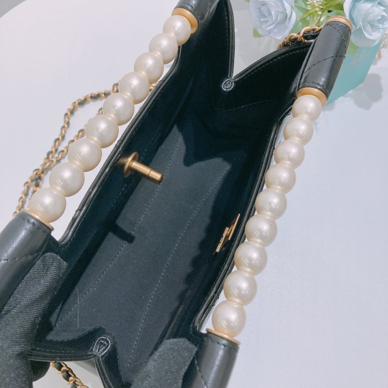 TW4787 Chanel 香奈兒 小號 珍珠手柄 單肩袋AS5413 Small Shopping Bag With Pearl Handle-11
