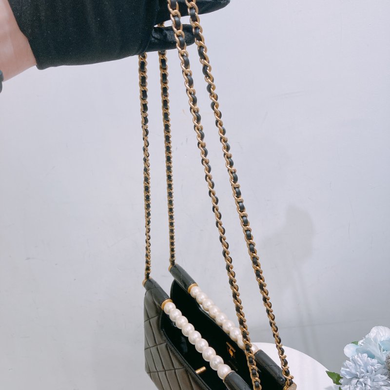 TW4787 Chanel 香奈兒 小號 珍珠手柄 單肩袋AS5413 Small Shopping Bag With Pearl Handle-15