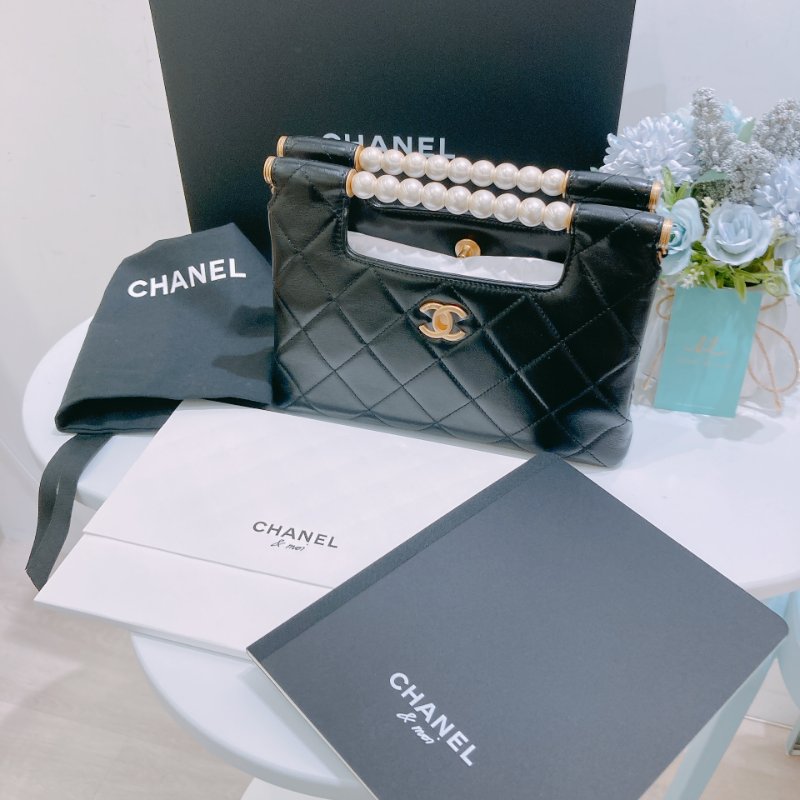 TW4787 Chanel 香奈兒 小號 珍珠手柄 單肩袋AS5413 Small Shopping Bag With Pearl Handle-16
