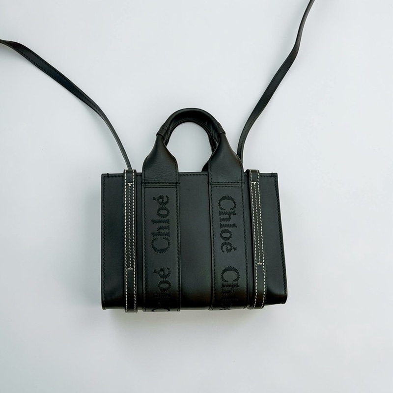 莉亞精品♡ Chloe mini woody 黑皮革 二手美包-0